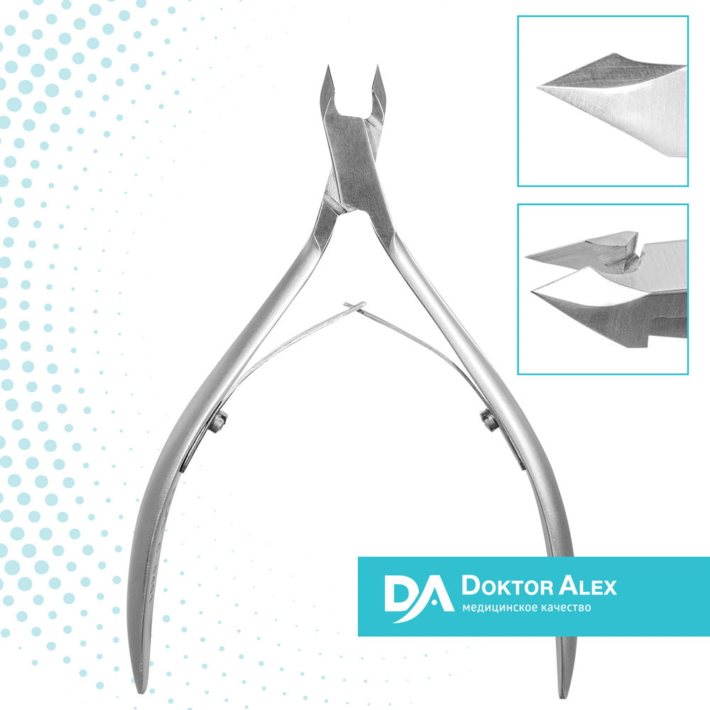 Cuticle nippers, double spring from 4mm to 7mm, Dr.Alex