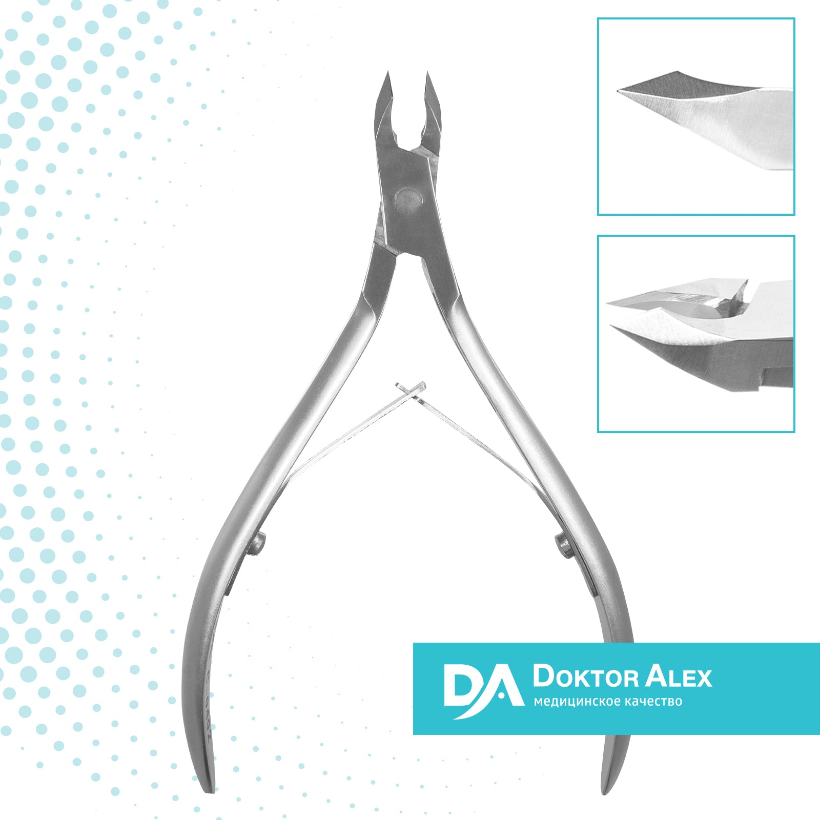 Cuticle nippers, double spring from 4mm to 7mm, Dr.Alex