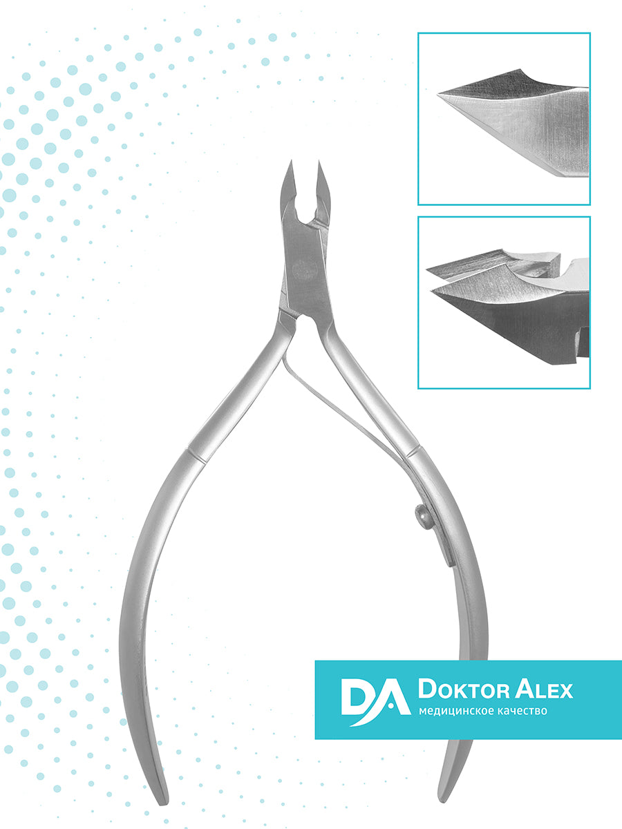 Cuticle nippers, single spring 6mm, different shape of handles, Dr.Alex