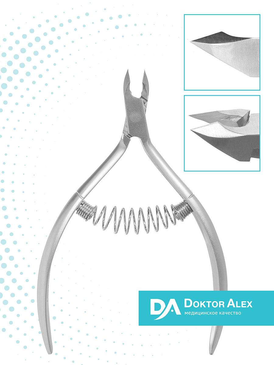 Cuticle nippers, spiral spring from 6mm to 8mm, Dr.Alex