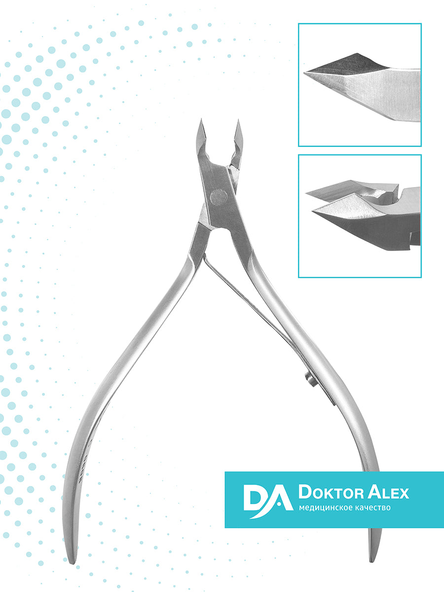 Cuticle nippers, single spring 6mm, different shape of handles, Dr.Alex